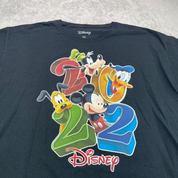 Disney Shirt Men's XL Black Short Sleeve Goofy Mickey Mouse Pluto Donald 2022 - Picture 2 of 8